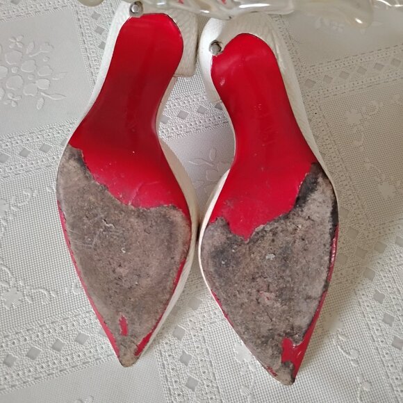 Christian Louboutin Iriza 100 Calfskin Jurassic Bianco (White), 85mm, Size 38 - Picture 11 of 12